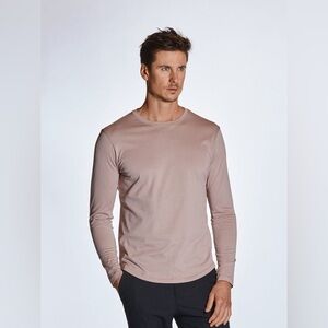 Cuts Clothing Pima Long Sleeve Curve-Hem Tee XL Signature-fit Pima Cotton pink